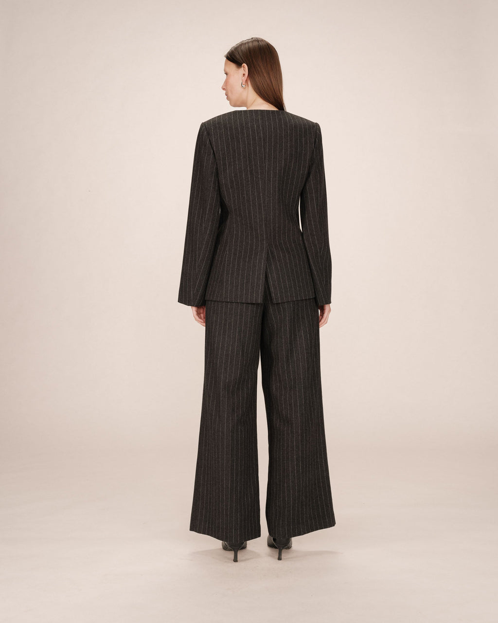 Blazer Cintre A Rayures Carbone Shain