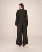 Blazer Cintre A Rayures Carbone Shain