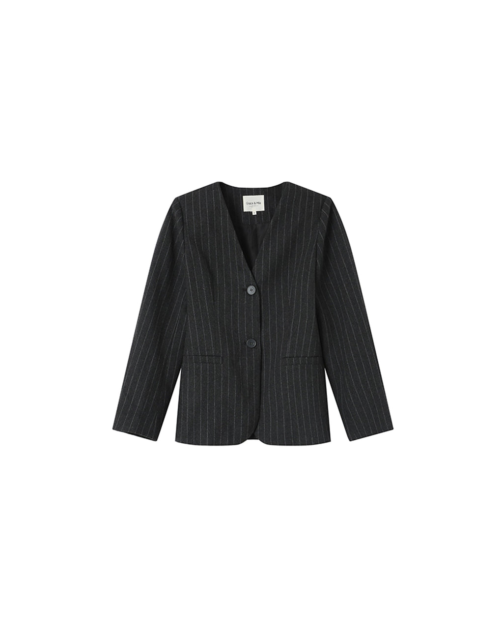 Blazer Cintre A Rayures Carbone Shain