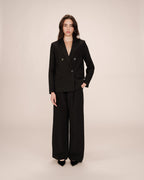 Blazer Croise Droit Noir Sureau