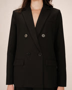 Blazer Croise Droit Noir Sureau