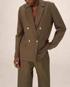Blazer Croise Droit Vert Foret Sureau