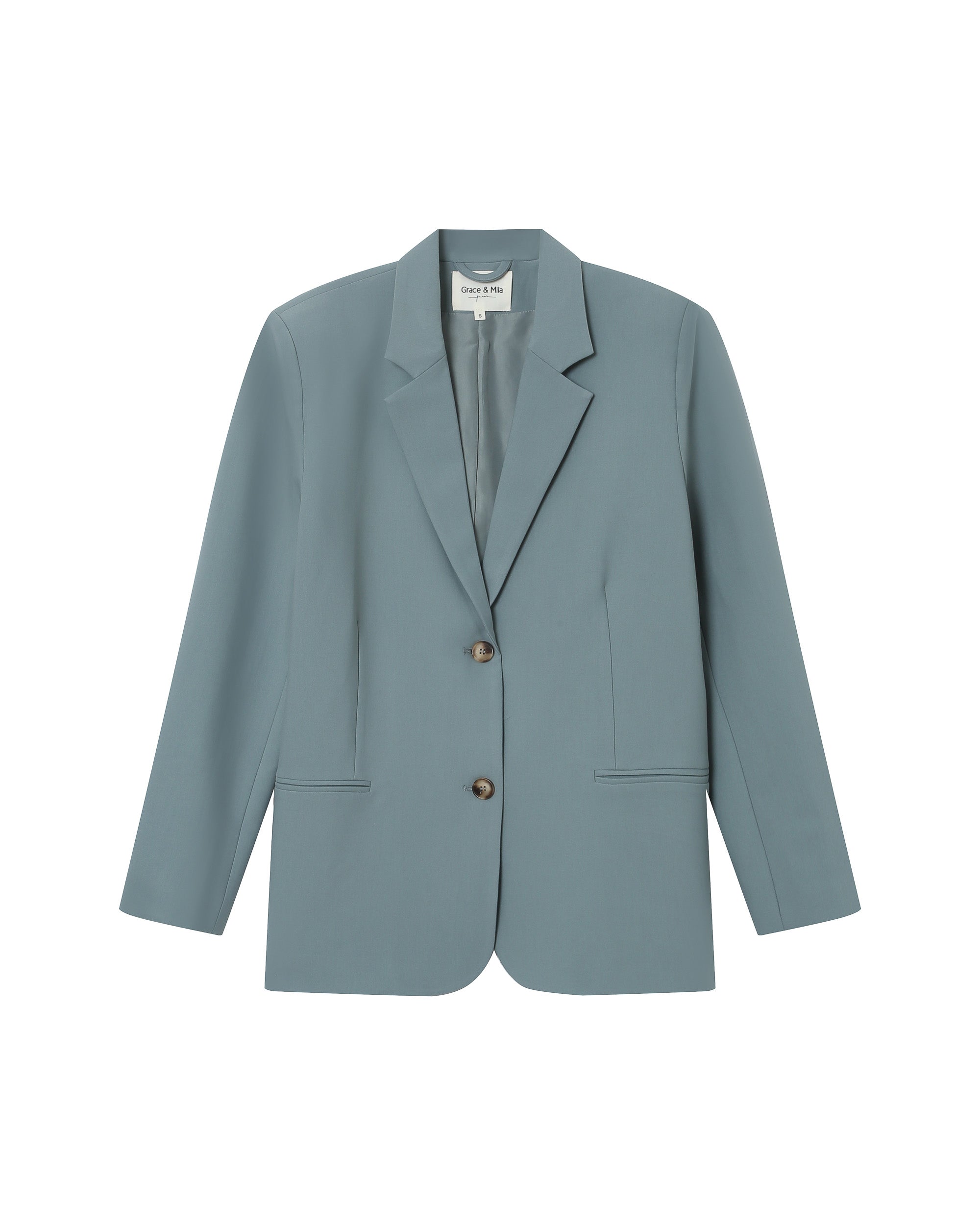 Blazer Large Droit Sauge Strong