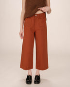 Pantalon Droit 7/8E Camel Sole