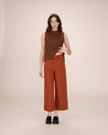 Pantalon Droit 7/8E Camel Sole