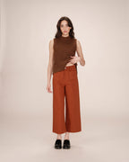 Pantalon Droit 7/8E Camel Sole