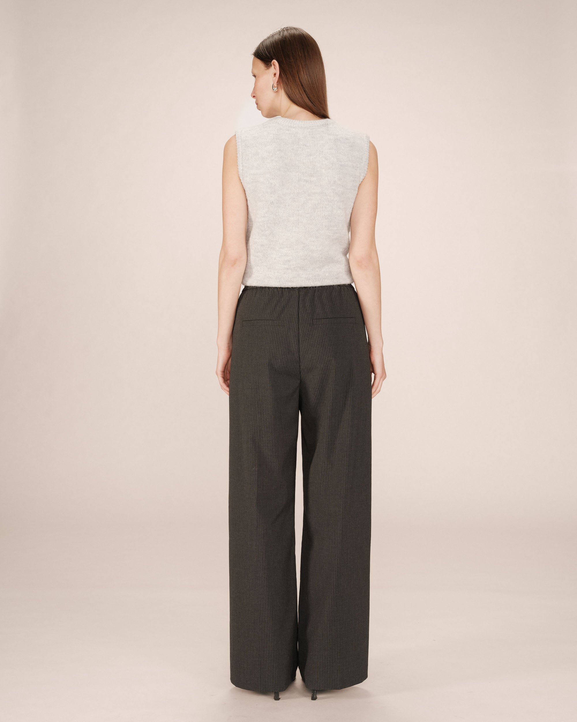 Pantalon A Rayures Anthracite Stay