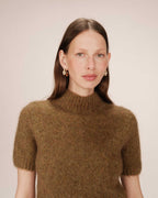 Pull Col Montant Olive Saule
