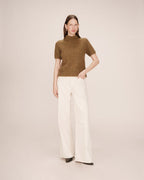 Pull Col Montant Olive Saule