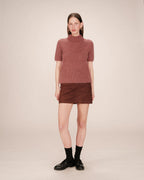 Pull Col Montant Terracotta Saule