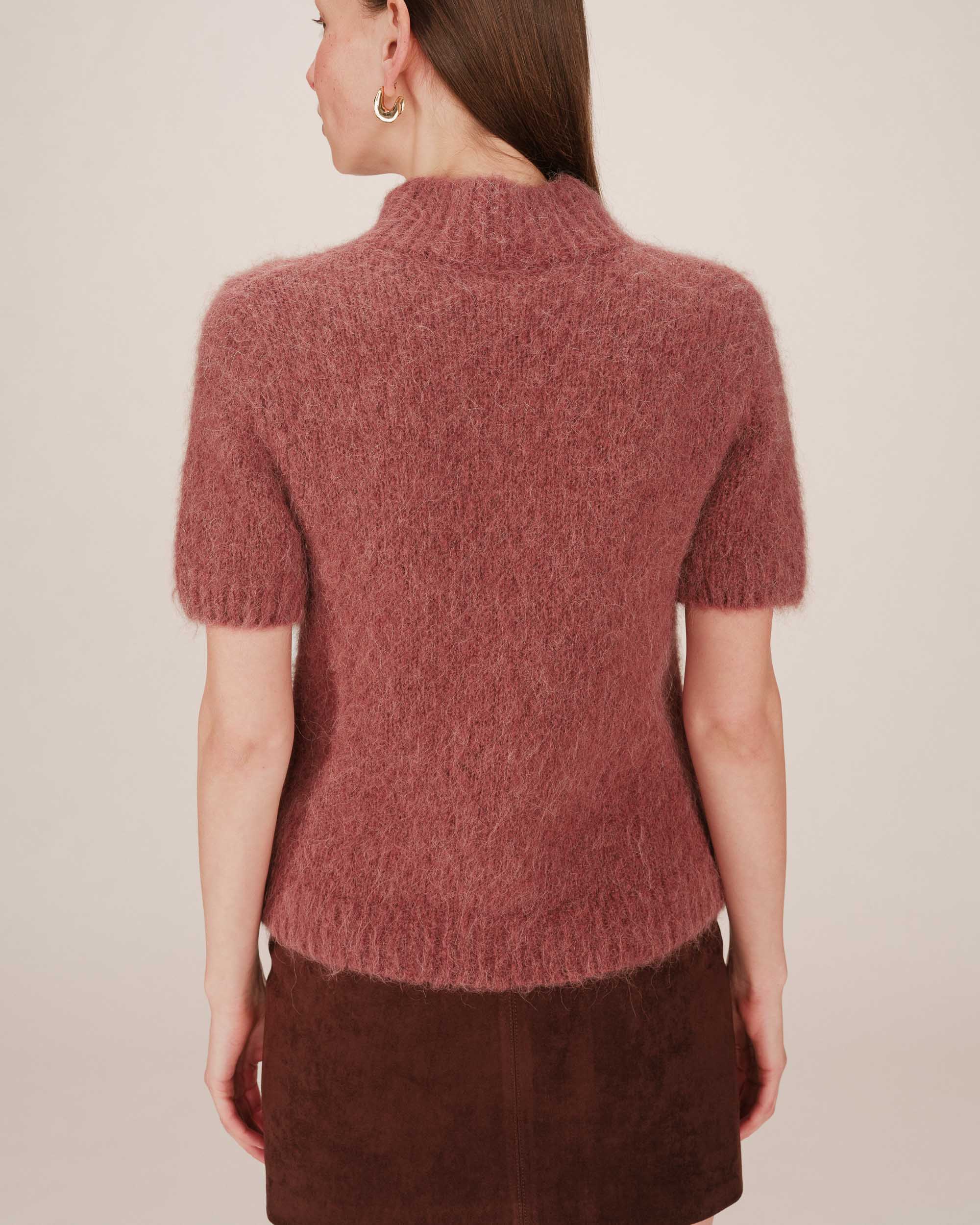 Pull Col Montant Terracotta Saule