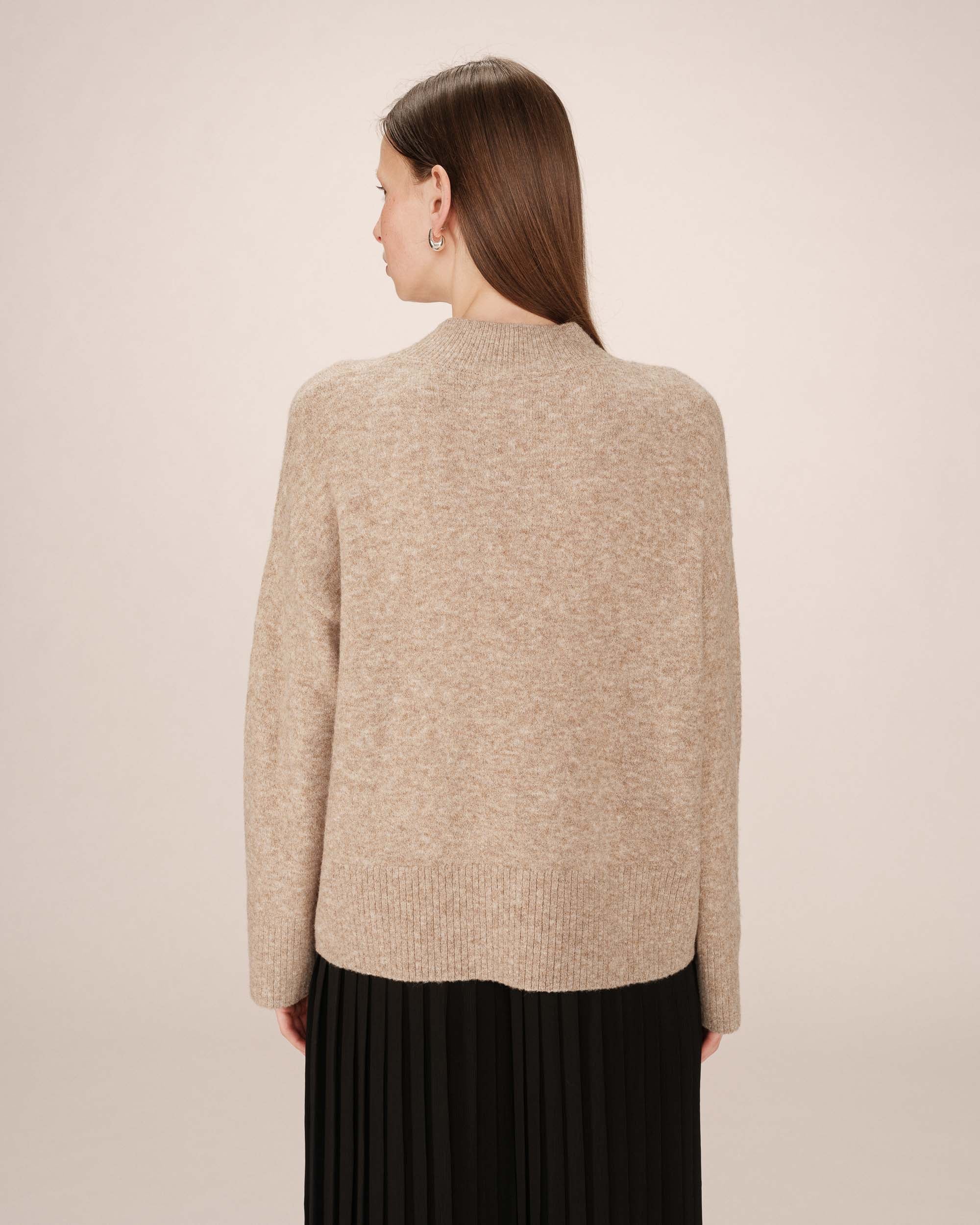 Pull Col Montant Greige Salty