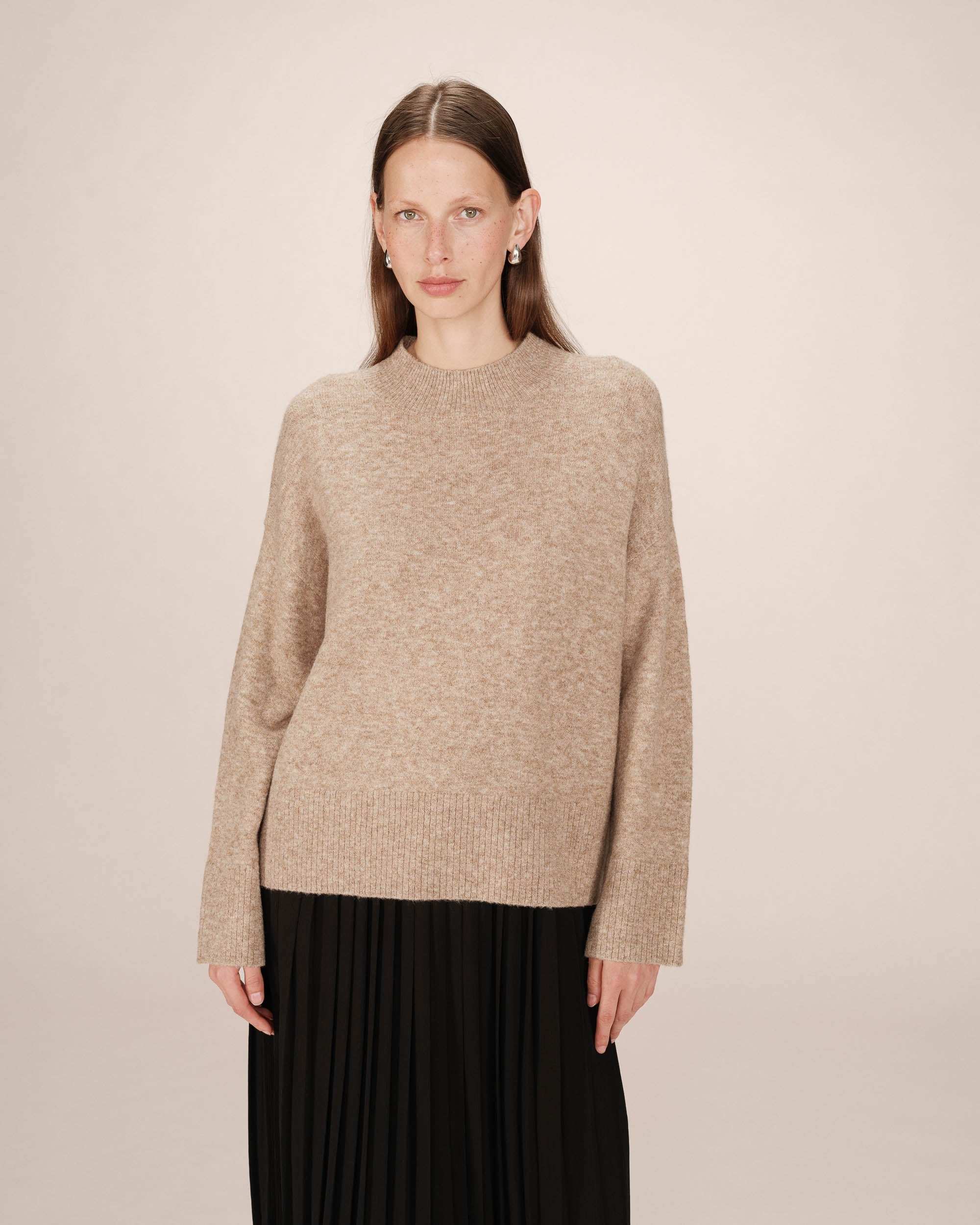 Pull Col Montant Greige Salty