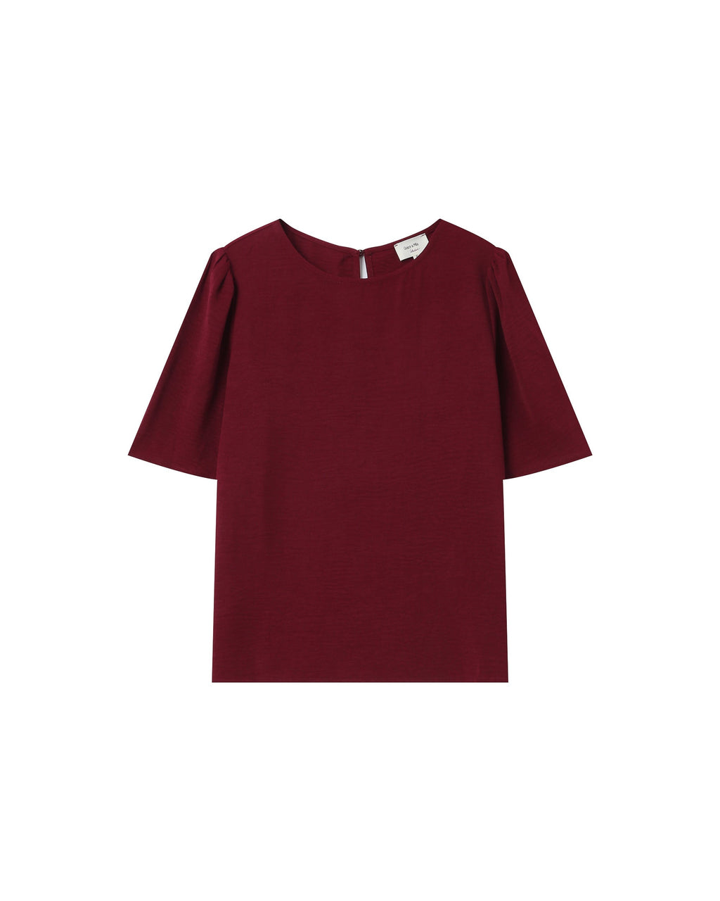 Top Fluide Col Rond Bordeaux Shine