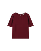 Top Fluide Col Rond Bordeaux Shine