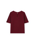 Top Fluide Col Rond Bordeaux Shine
