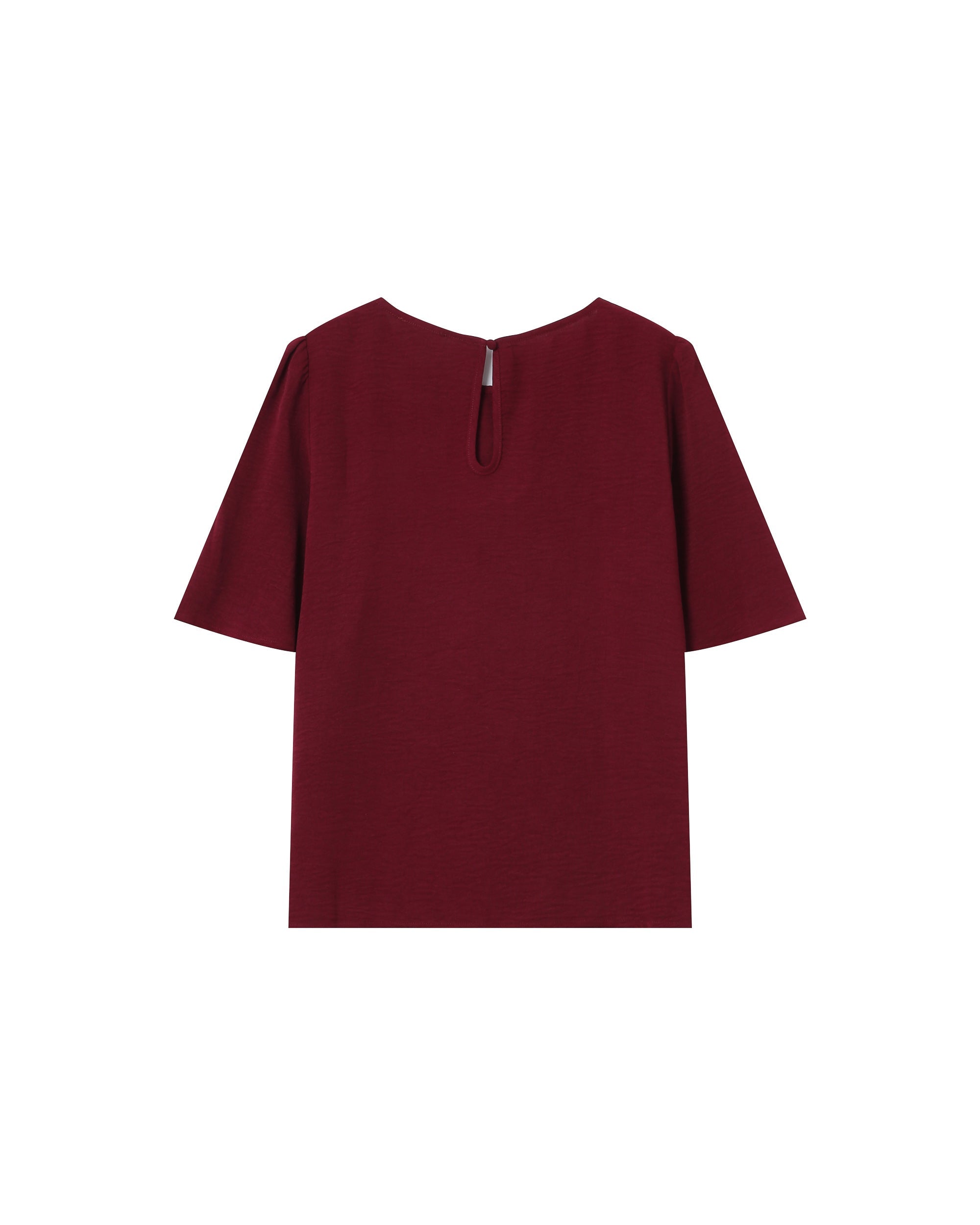 Top Fluide Col Rond Bordeaux Shine