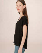 Top Fluide Encolure V Noir Season