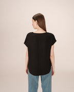 Top Fluide Encolure V Noir Season