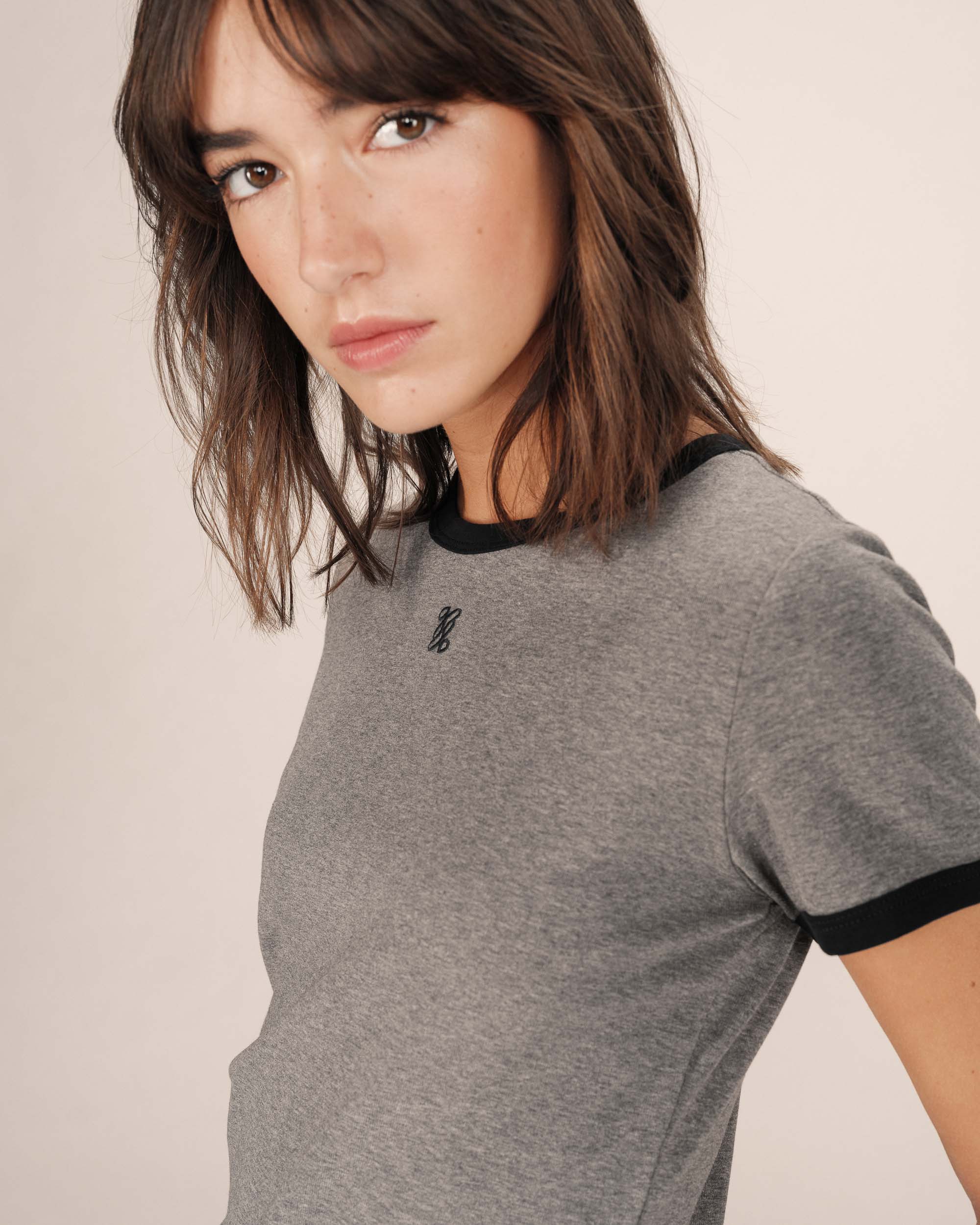 T-Shirt Monogramme G&M Brode Gris Sany
