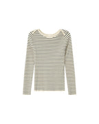 Pull A Rayures Marinières Ecru Samedi