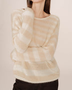 Pull A Rayures Vanille Sand
