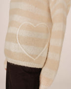 Pull A Rayures Vanille Sand