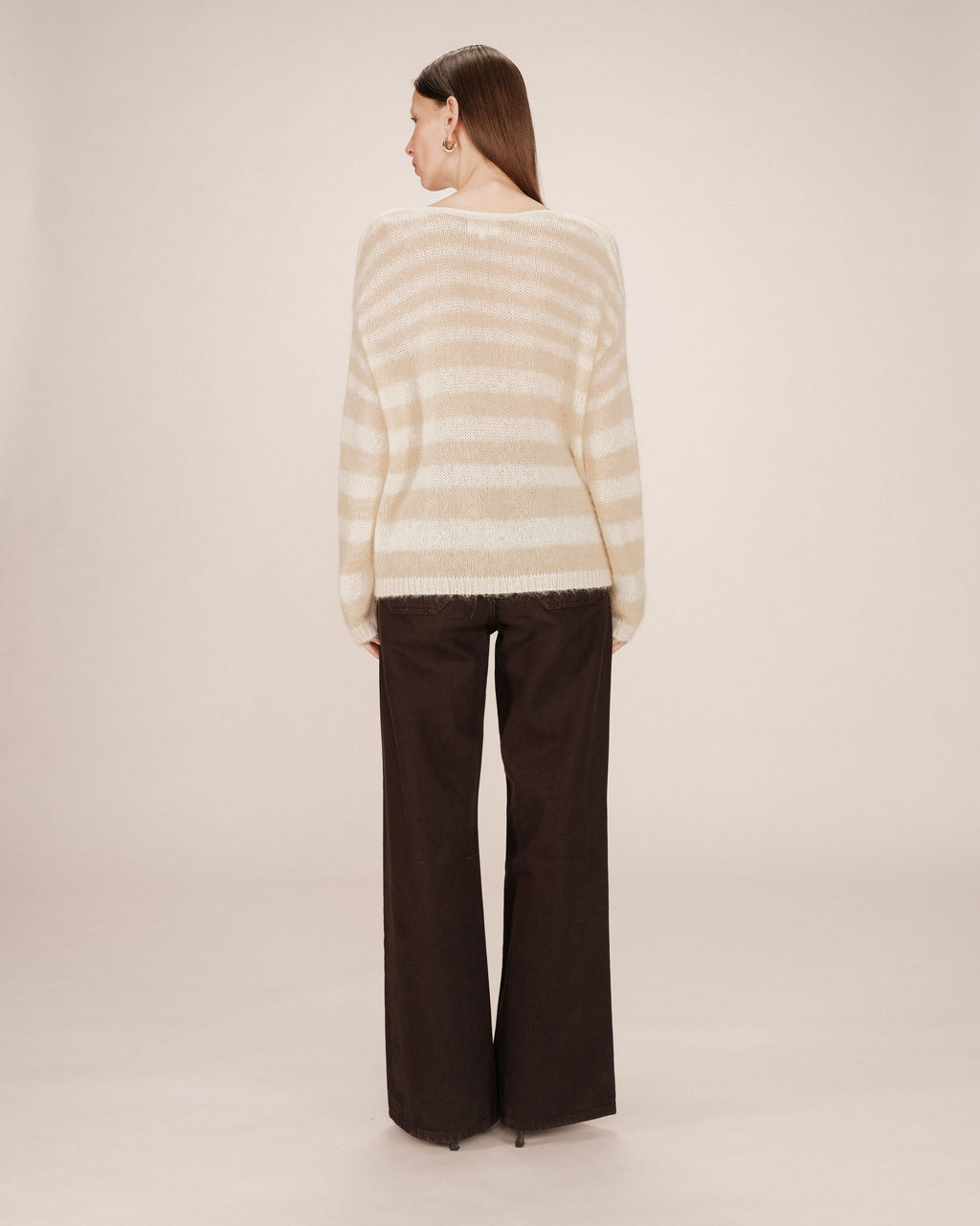 Pull A Rayures Vanille Sand
