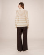 Pull A Rayures Vanille Sand