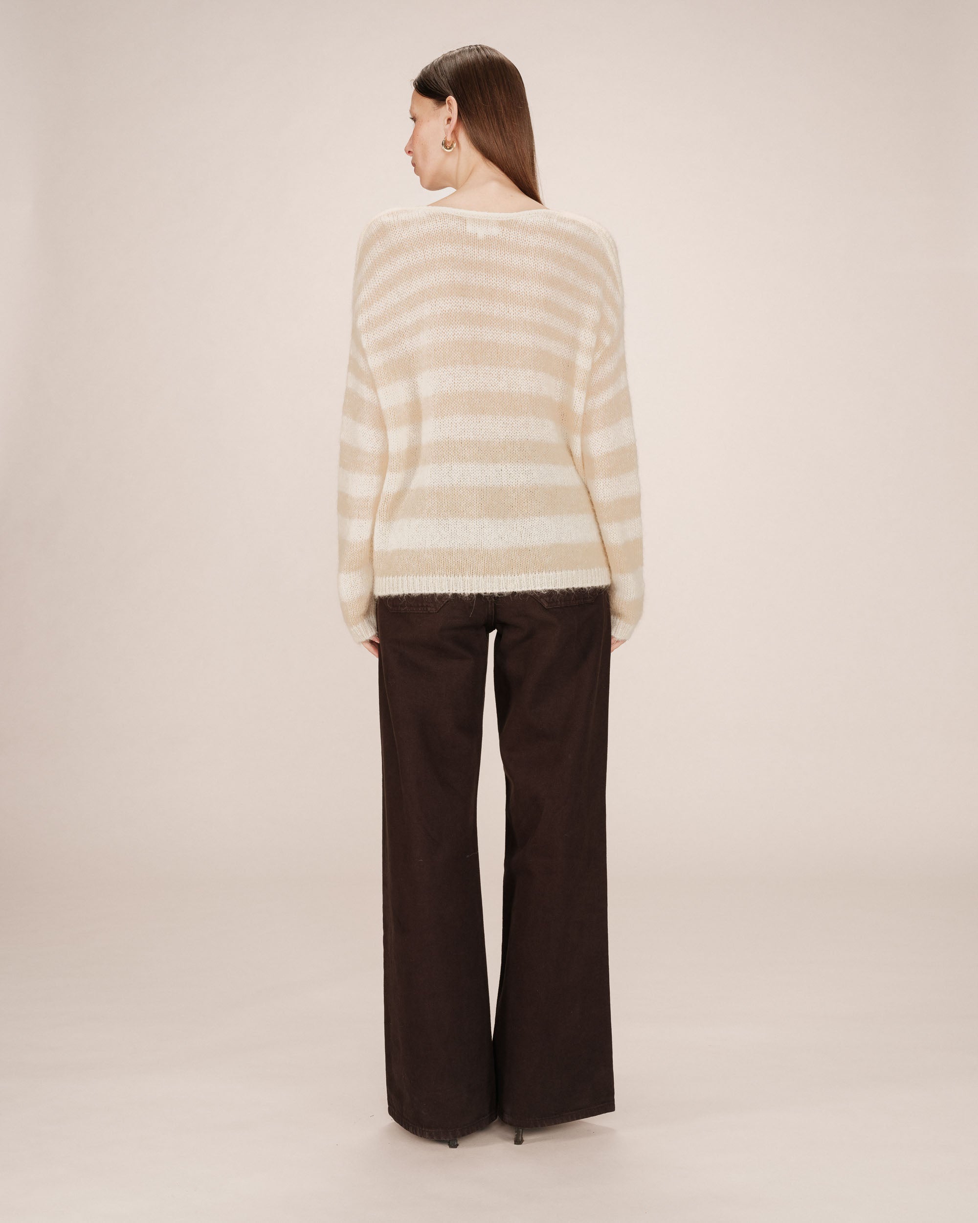 Pull A Rayures Vanille Sand