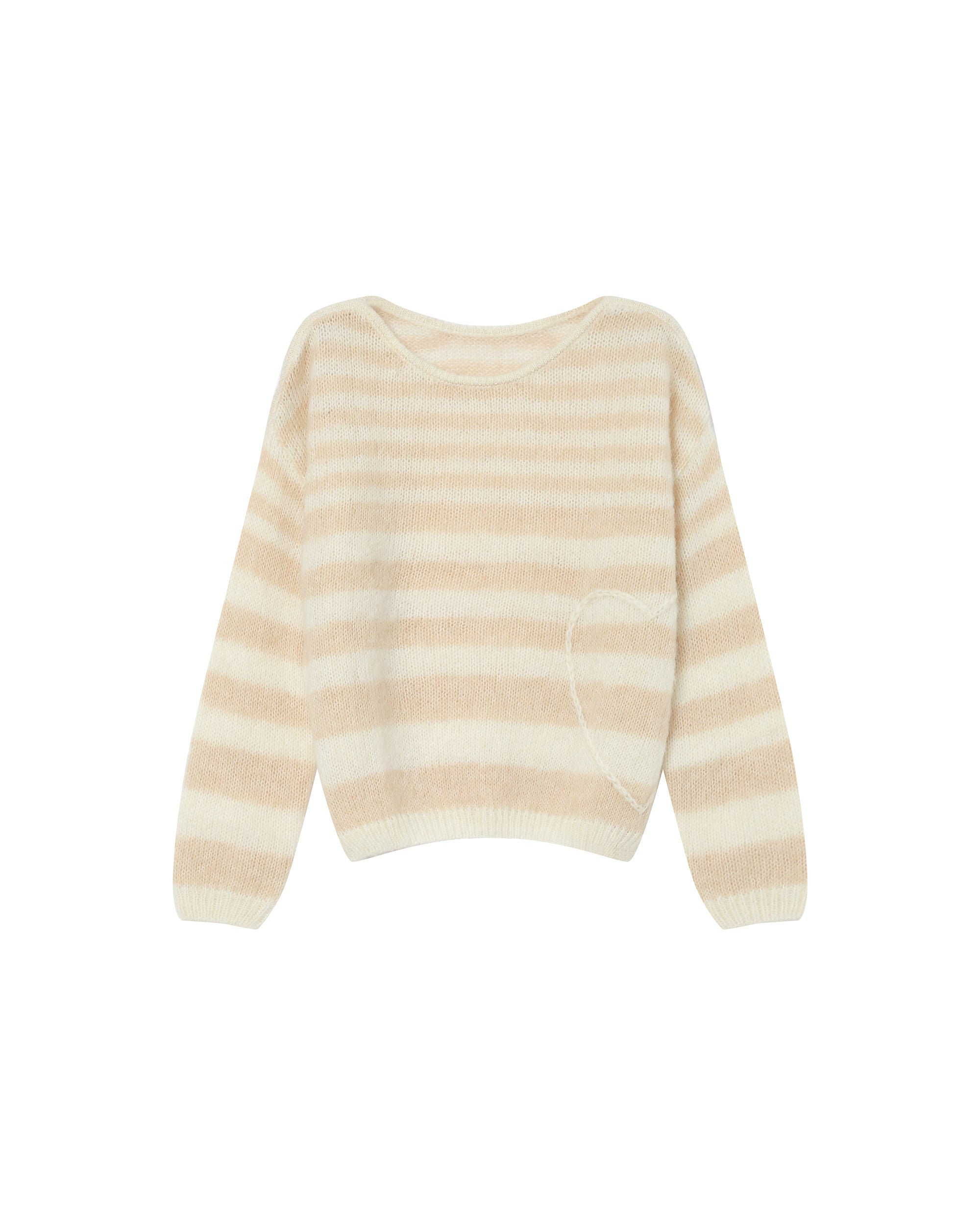 Pull A Rayures Vanille Sand