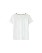 T-Shirt Col V Ivoire Space