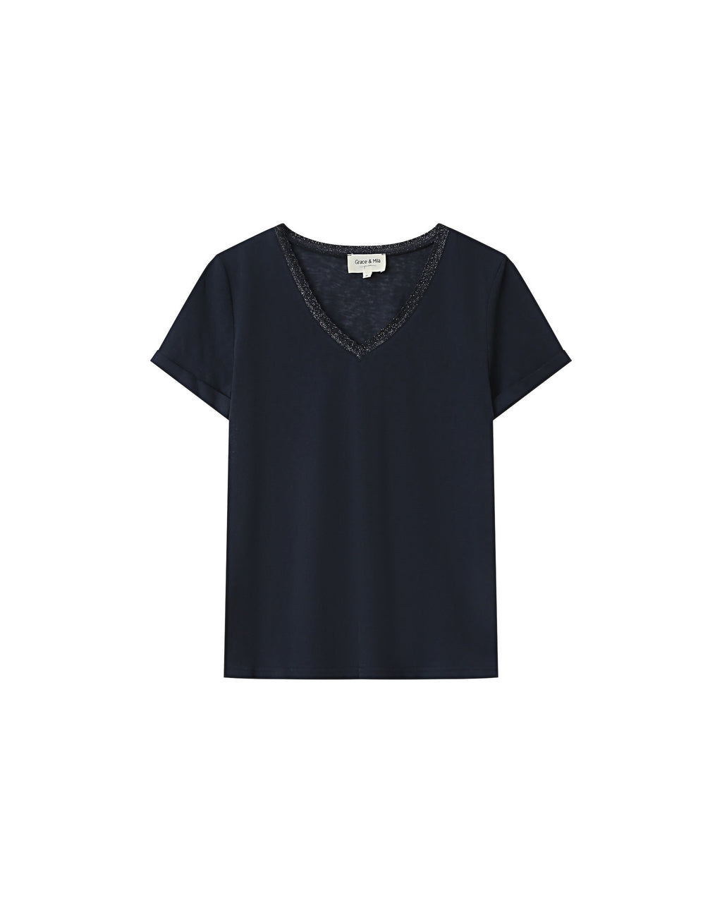 T-Shirt Col V Marine Space