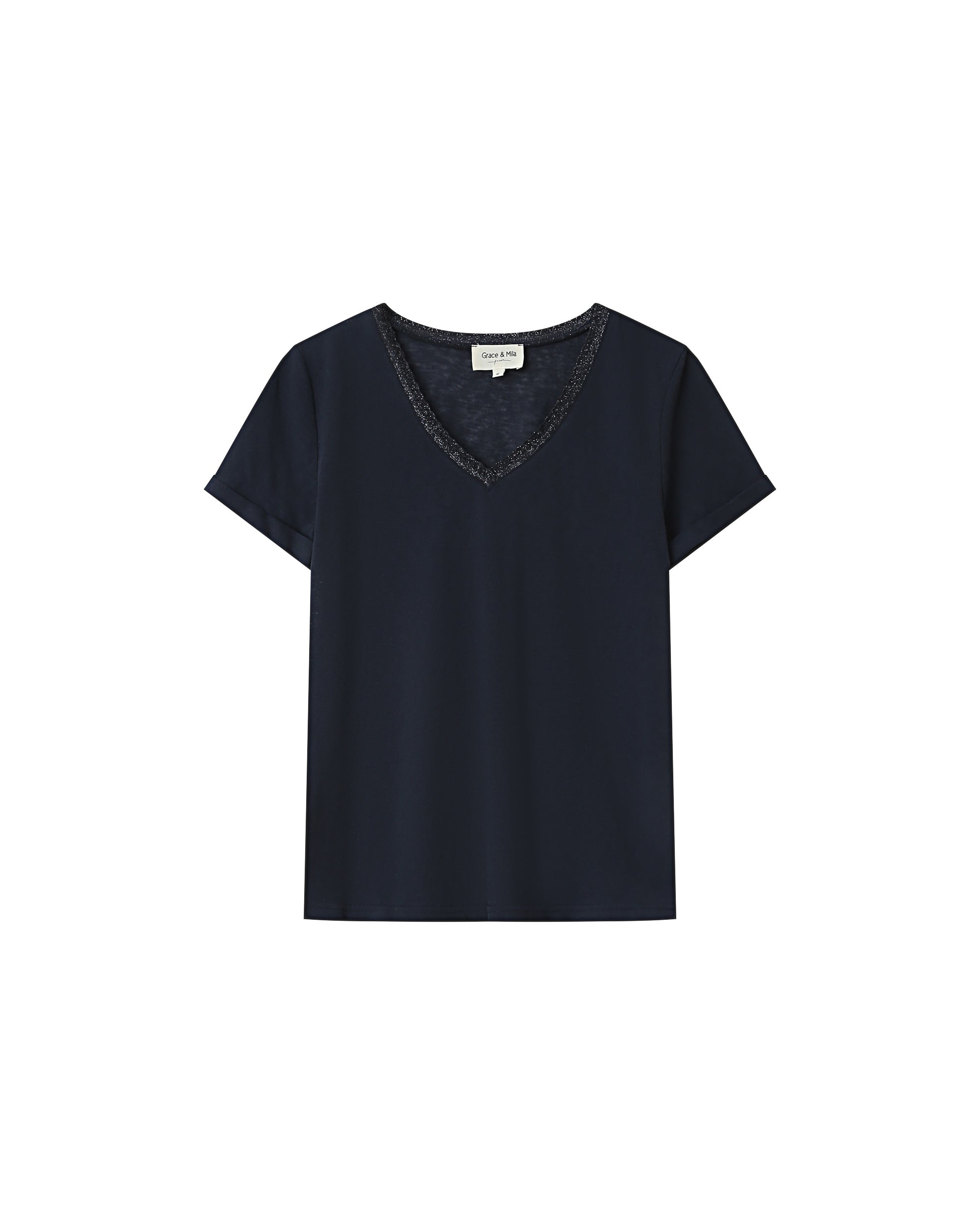 T-Shirt Col V Marine Space