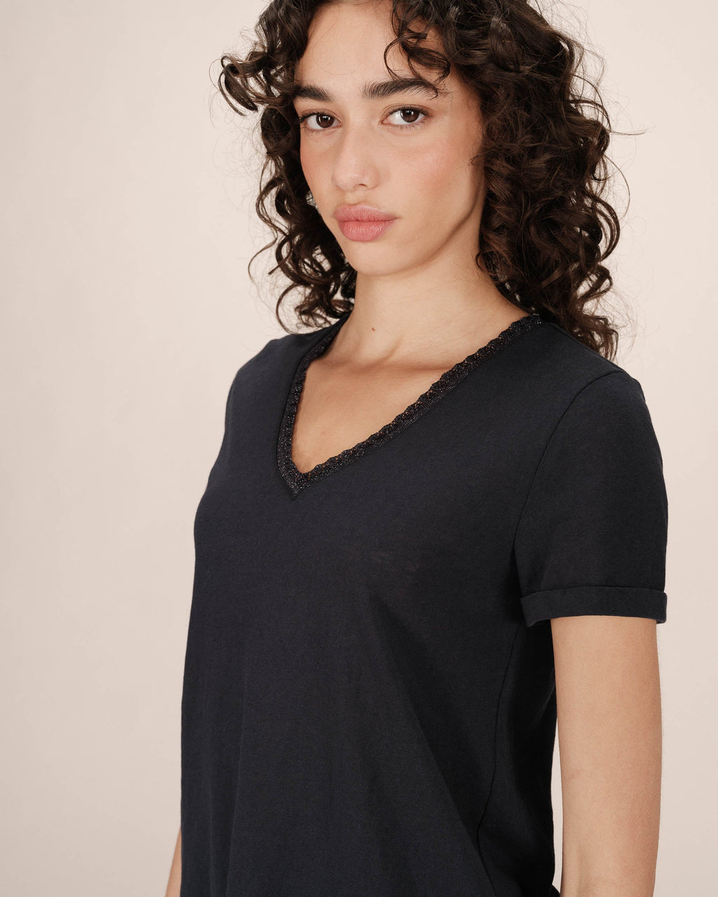 T-Shirt Col V Marine Space