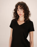 T-Shirt Col V Noir Space
