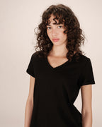T-Shirt Col V Noir Space