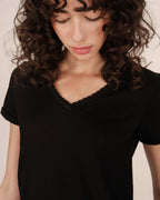 T-Shirt Col V Noir Space