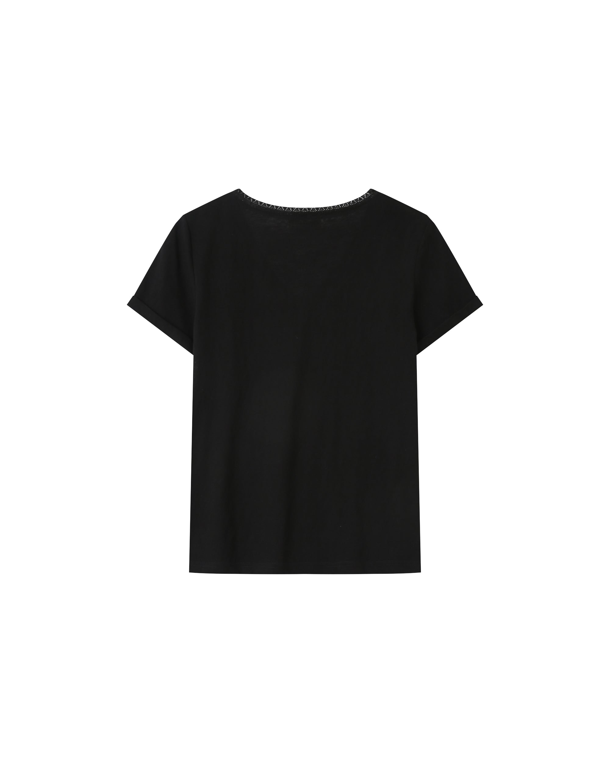T-Shirt Col V Noir Space