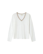 T-Shirt Col V Ivoire Selton