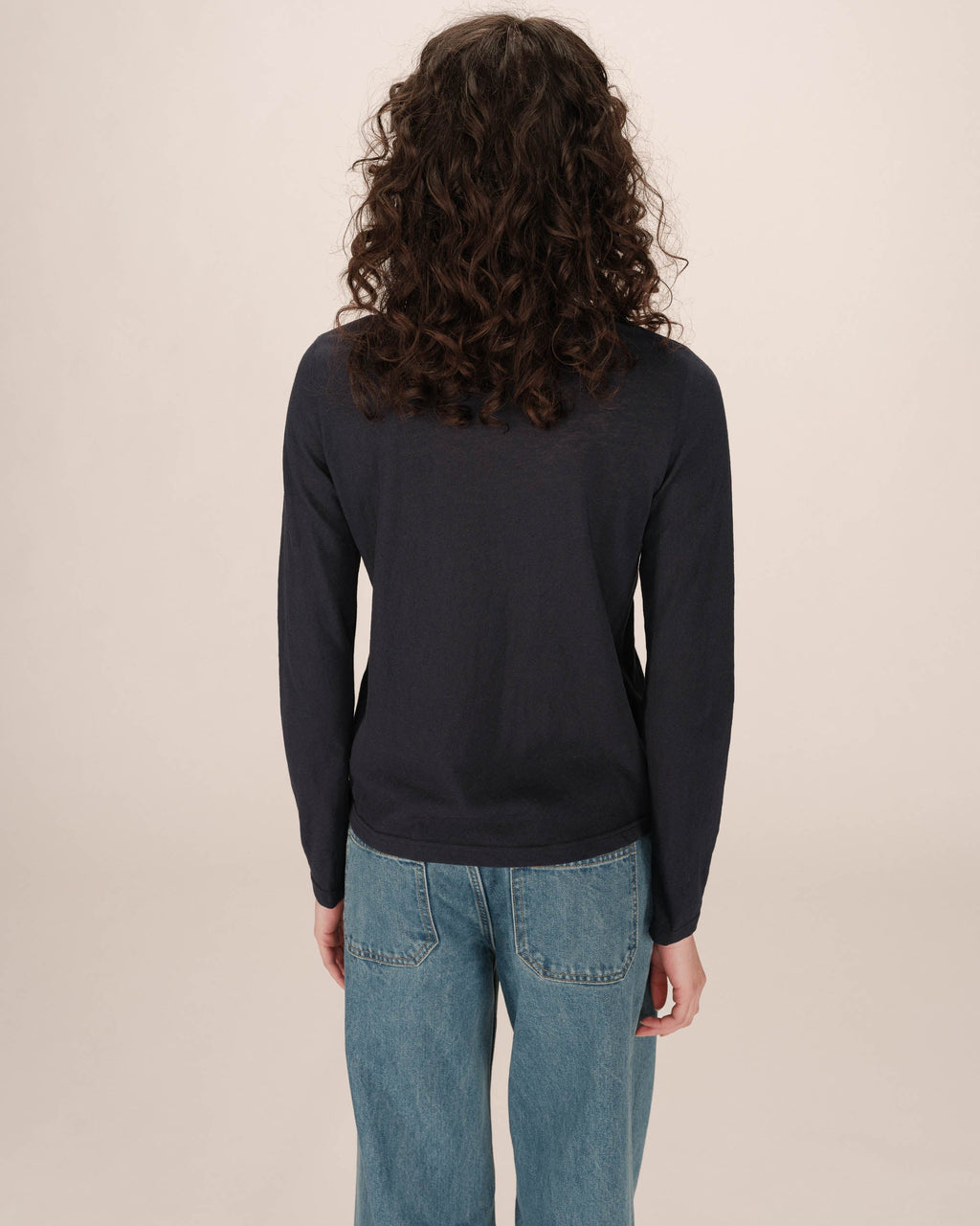 T-Shirt Col V Marine Selton
