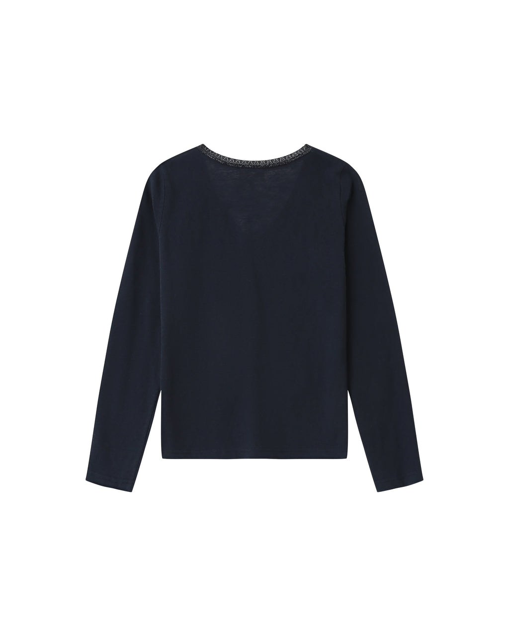 T-Shirt Col V Marine Selton