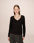 T-Shirt Col V Noir Selton