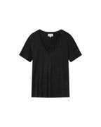 T-Shirt Col V Noir Stardust