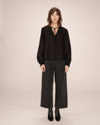 Blouse Col Noué Noir Serinda