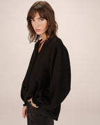 Blouse Col Noué Noir Serinda