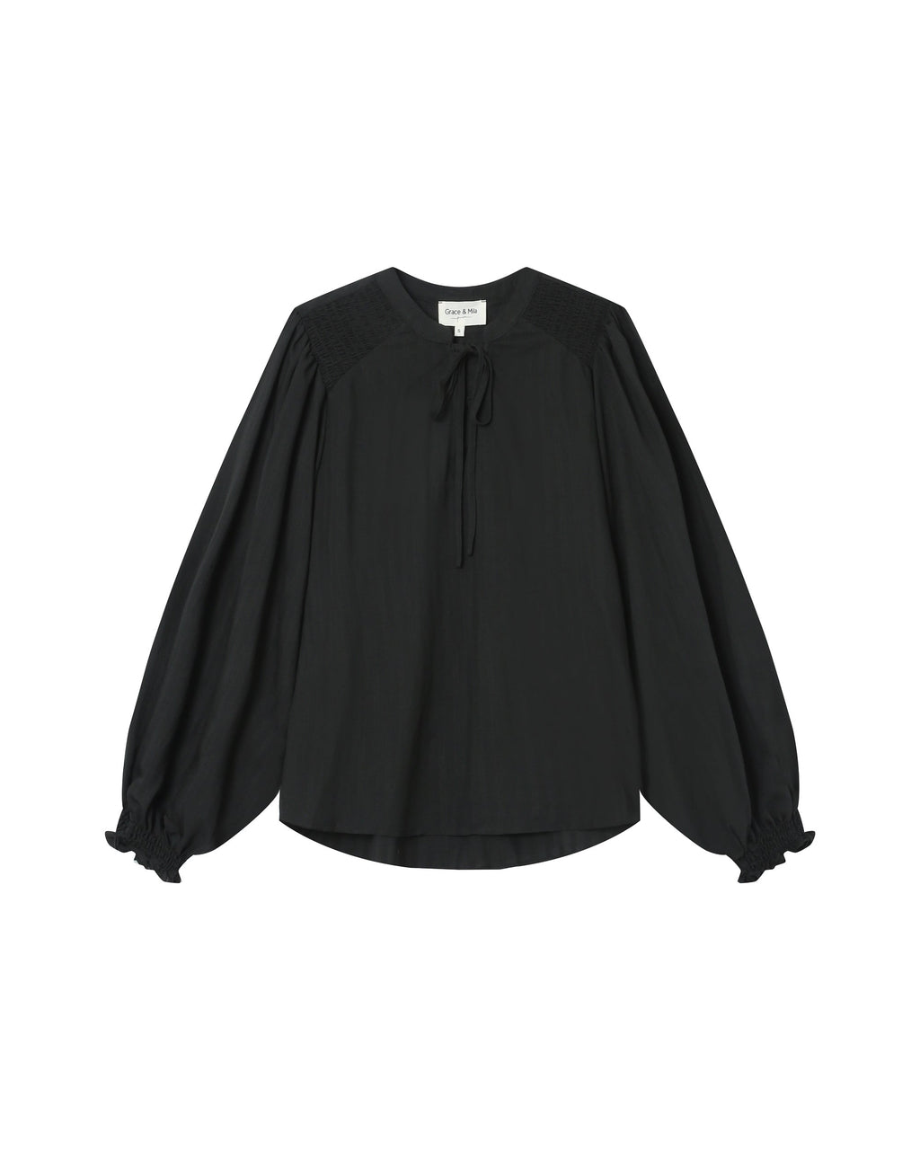 Blouse Col Noué Noir Serinda
