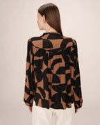 Blouse Motif Bicolore Chocolat Sorpresa