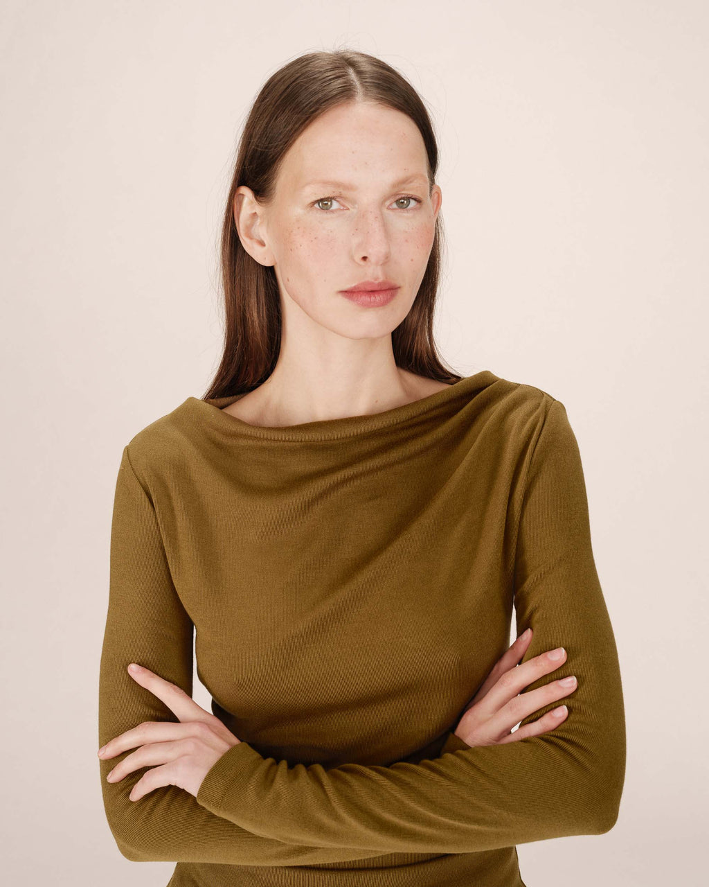 Top Drape Asymetrique Olive Sioux