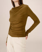 Top Drape Asymetrique Olive Sioux